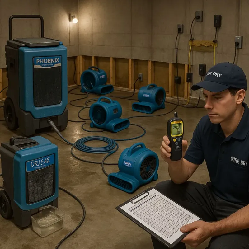 Structural Drying and Dehumidification process in Levittown, PR
